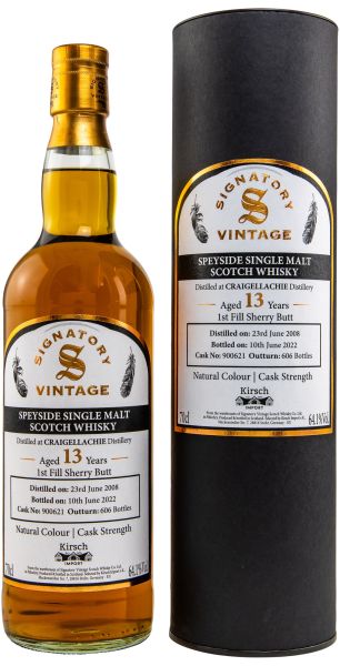 Craigellachie 2008/2022 Sherry Cask Signatory Vintage Cask Strength for Germany 64,1% vol.