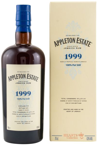 Appleton Estate 21 Jahre 1999/2020 Hearts Collection Jamaica Rum 63% vol.