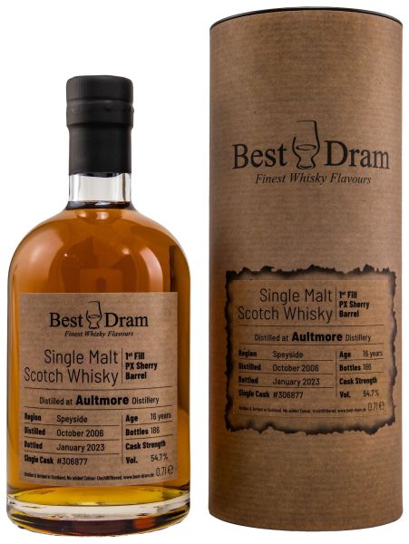Aultmore 2006/2023 1st Fill PX Sherry Cask Best Dram 54,7% vol.