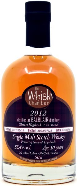 Balblair 10 Jahre 2022/2021 Oloroso Sherry Cask The Whisky Chamber 55,4% vol.