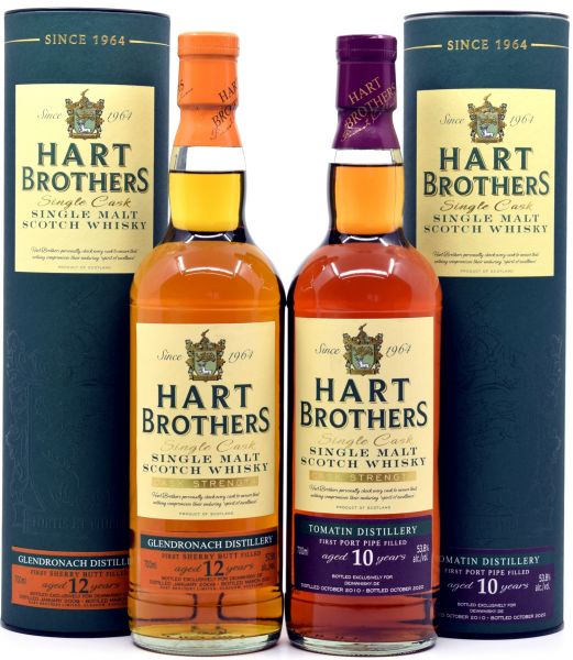 Hart Brothers Exklusiv-Set - Glendronach 2009/2021 1st Fill Sherry + Tomatin 2010/2020 1st Fill Port