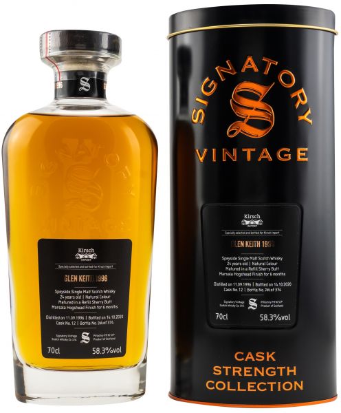 Glen Keith 24 Jahre 1996/2020 Sherry/Marsala Signatory Vintage Cask Strength for Germany 58,3% vol.