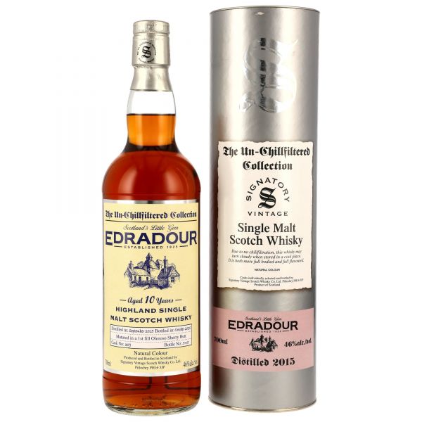 Edradour 10 Jahre 2015/2025 Signatory Vintage Un-Chillfiltered Collection 46% vol.