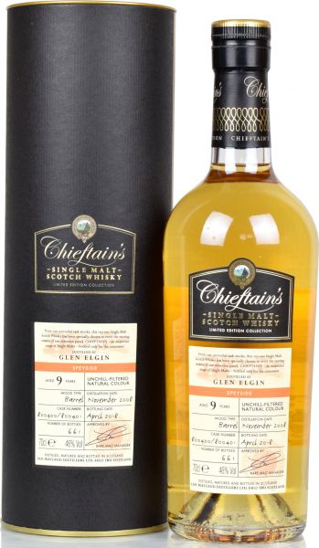 Glen Elgin 9 Jahre 2008/2018 Chieftain's 46,0% vol.