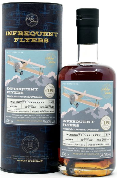 Inchgower 15 Jahre 2008/2023 PX Sherry Cask Alistair Walker Infrequent Flyers 54% vol.