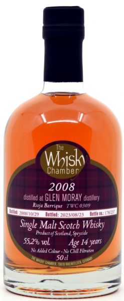 Glen Moray 14 Jahre 2008/2023 Rioja Cask The Whisky Chamber 55,2% vol.