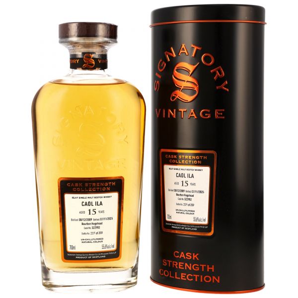 Caol Ila 15 Jahre 2009/2025 Bourbon Cask Signatory Vintage Cask Strength #322902 55,6% vol.