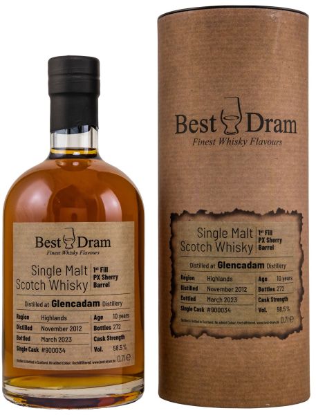 Glencadam 10 Jahre 2012/2023 PX Sherry Cask Best Dram 58,5% vol.