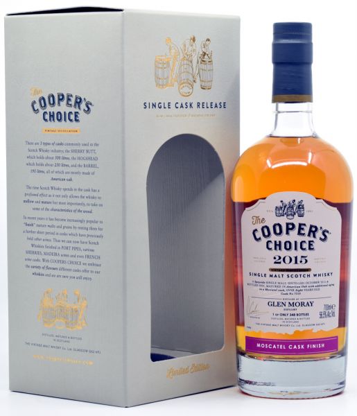 Glen Moray 2015/2024 Moscatel Cask Cooper's Choice 56,5% vol.