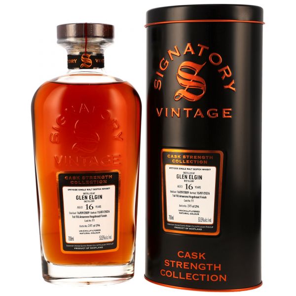 Glen Elgin 16 Jahre 2009/2026 1st Fill Amarone Signatory Cask Strength #11 53,5% vol.
