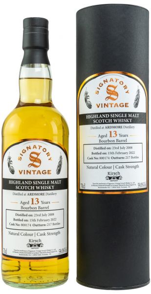 Ardmore 2008/2022 Signatory Vintage Cask Strength for Germany 59% vol.