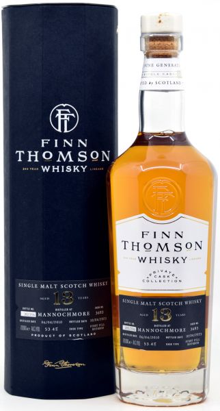 Mannochmore 13 Jahre 2010/2023 1st Fill Bourbon Finn Thomson 53,4% vol.