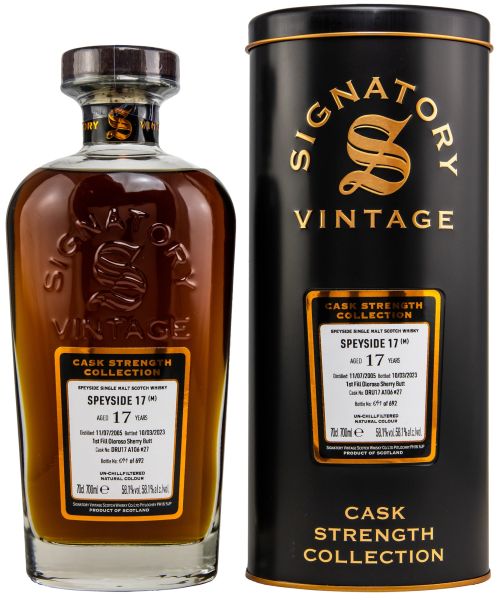 Speyside (M) 17 Jahre 2005/2023 Sherry Cask Signatory Cask Strength Collection #27 58,1% vol.