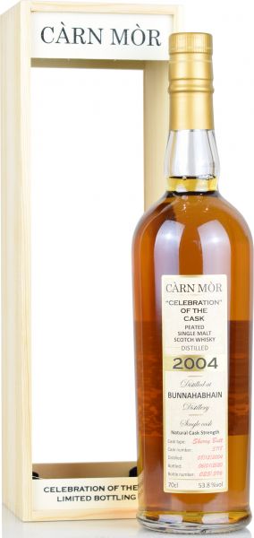 Bunnahabhain peated 15 Jahre 2004/2020 Sherry Butt Carn Mor Celebration of the Cask #3718 53,8% vol.