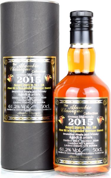 German Diamonds 5 Jahre 2015/2020 Batch No. 38 Burgunder Cask Alambic Classique