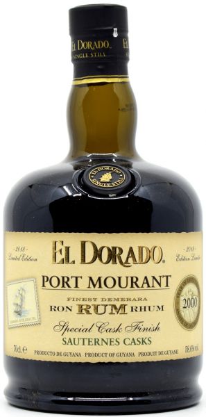 Port Mourant 2000/2018 Sauternes Casks El Dorado Guyana Rum 58,6% vol.