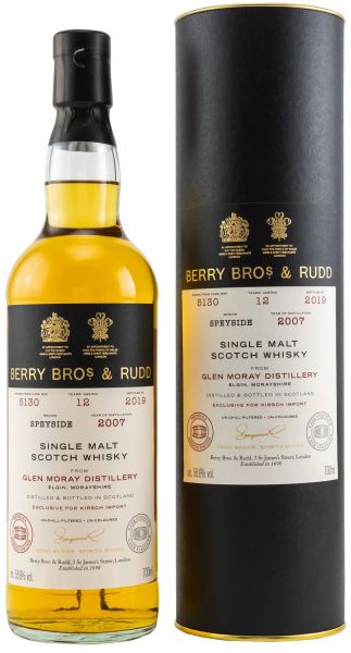 Glen Moray 12 Jahre 2007/2019 Barbados Rum Cask Berry Bros. & Rudd #5130 58,6% vol.
