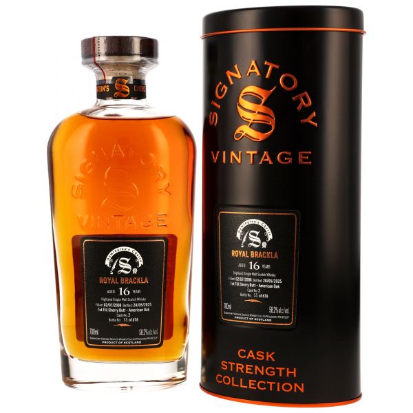 Royal Brackla 16 Jahre 2008/2025 Symingtons Choice Signatory Cask Strength #2 58,2% vol.