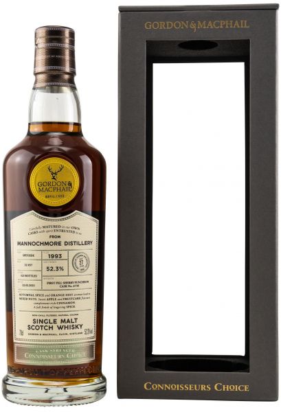 Mannochmore 27 Jahre 1993/2021 Sherry Cask Gordon & MacPhail Cask Strength 52,3% vol.
