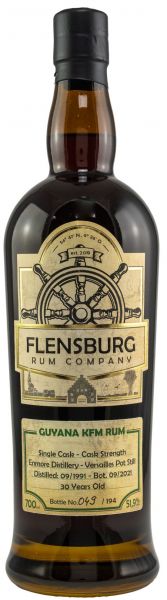 Guyana (Enmore) KFM 30 Jahre 1991/2021 Flensburg Rum Company Single Cask 51,9% vol.