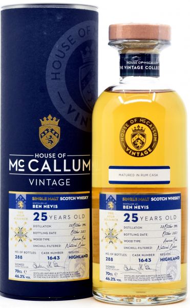 Ben Nevis 25 Jahre 1996/2021 Rum Cask House of McCallum #1643 46,2% vol.