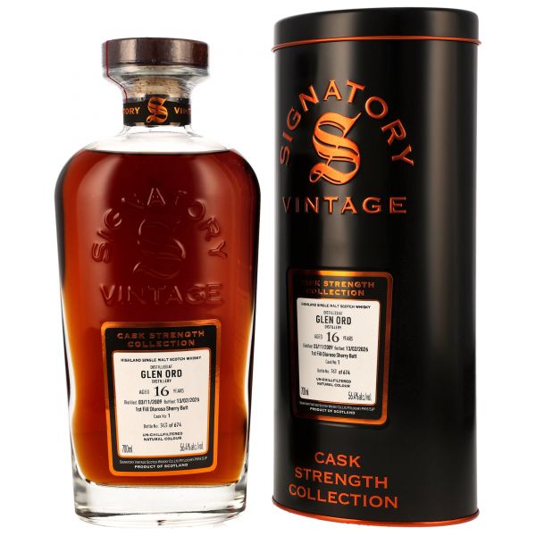 Glen Ord 16 Jahre 2009/2026 1st Fill Oloroso Butt #1 Signatory Cask Strength 56,4% vol.