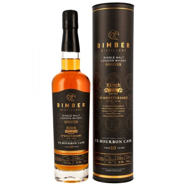 Bimber 10 Jahre 2016/2026 Bourbon Single Cask #74 50th Anniversary Kirsch Import 57% vol.
