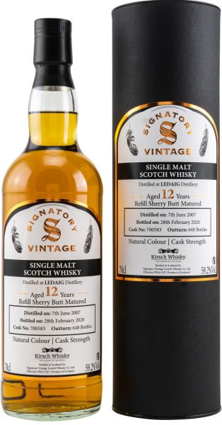 Ledaig 2007/2020 Sherry Cask Signatory Vintage Cask Strength for Germany 59,2% vol.
