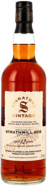 Strathmill 2012/2025 1st Fill Oloroso Cask Signatory Vintage 100 Proof #36 57,1% vol.