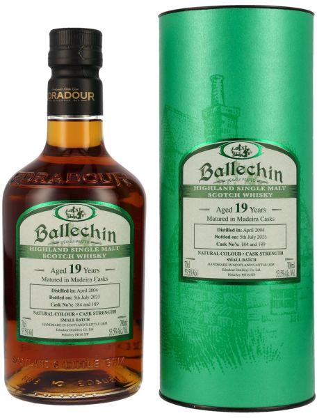 Ballechin 19 Jahre 2004/2023 Madeira Cask #184+189 53,5% vol.