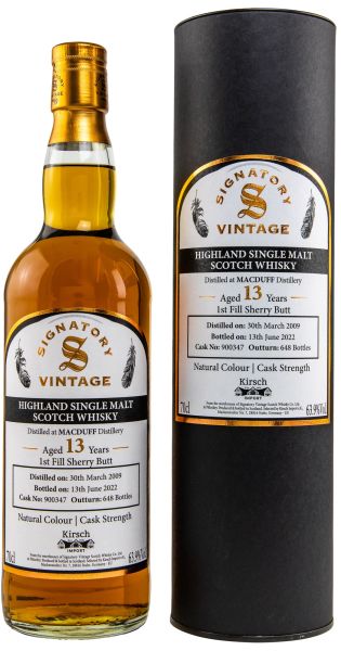Macduff 2009/2022 Sherry Cask Signatory Vintage Cask Strength for Germany 63,9% vol.
