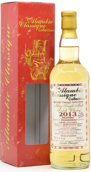 Bunnahabhain Staoisha 10 Jahre 2013/2024 Alambic Classique 57,1% vol.