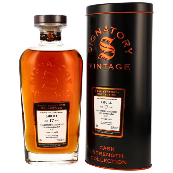Caol Ila 17 Jahre 2007/2025 Sherry Signatory Cask Strength Collection #3 57,8% vol