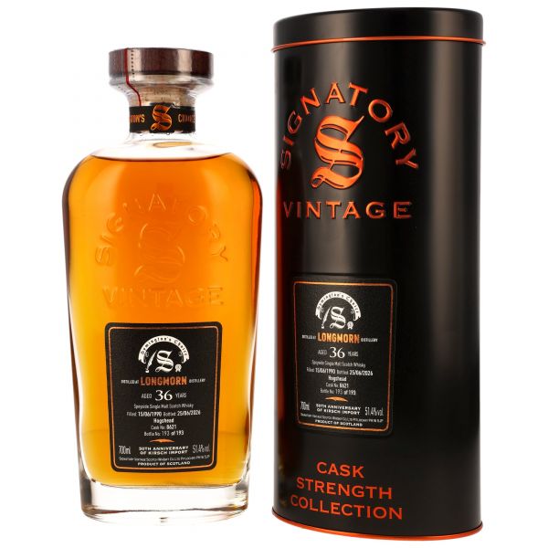 Longmorn 36 Jahre 1990/2026 Signatory Symingtons Choice 50th Anniversary Kirsch 51,4% vol.