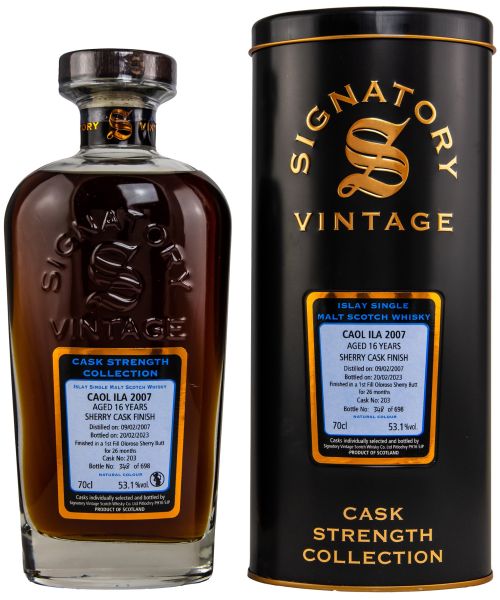 Caol Ila 16 Jahre 2007/2023 Sherry Signatory Cask Strength Collection #203 53,1% vol.