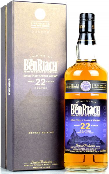 Benriach 22 Jahre Dunder Peated Dark Rum Wood Finish