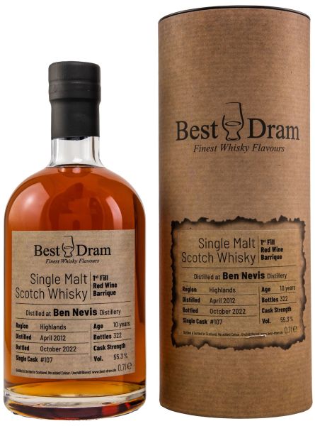 Ben Nevis 2012/2022 1st Fill Red Wine Cask Best Dram 55,3% vol.