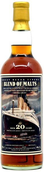 Blend of Malts 20 Jahre 2001/2021 Jack Wiebers Great Ocean Liners 46,1% vol.