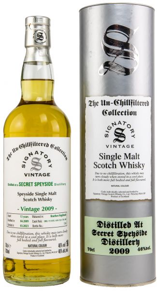 Secret Speyside 13 Jahre 2009/2023 SV Un-Chillfiltered Collection 46% vol.