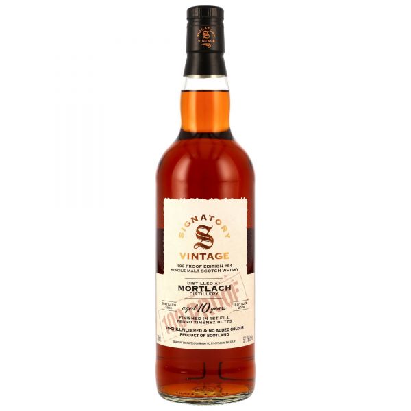 Mortlach 2016/2026 1st Fill PX Sherry Cask Signatory Vintage 100 Proof #84 57,1% vol.