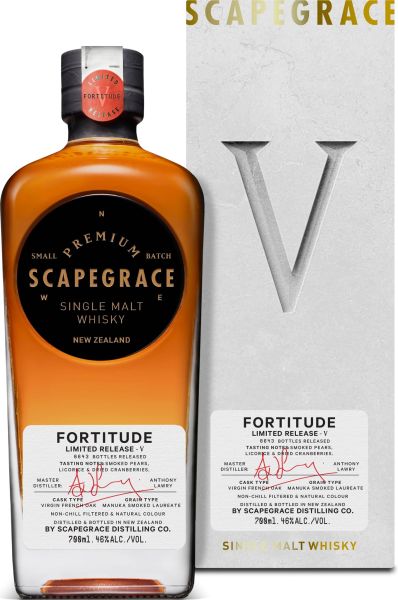 Scapegrace FORTITUDE V Limited Edition New Zealand Single Malt 46% vol.