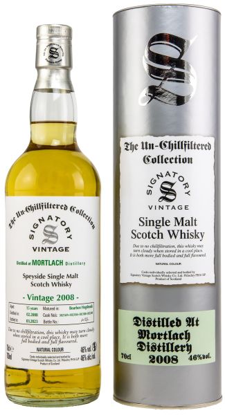 Mortlach 15 Jahre 2008/2023 Signatory Un-Chillfiltered Collection 46% vol.