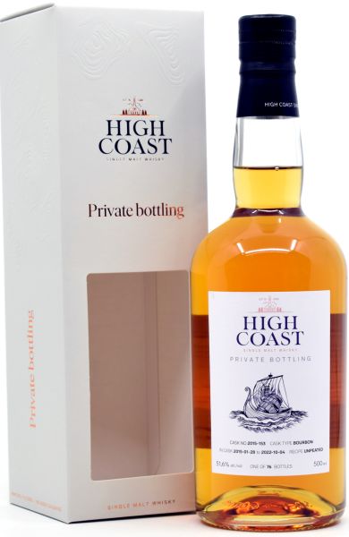 High Coast 2015/2022 Bourbon Cask Private Bottling for deinwhisky.de 51,6% vol.