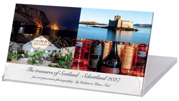 Tischkalender „The treasues of Scotland - 2027" in CD-Box