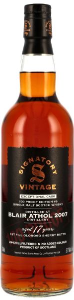 Blair Athol 2007/2025 1st Fill Oloroso Signatory 100 Proof Exceptional Cask Edition #9 57,1% vol.