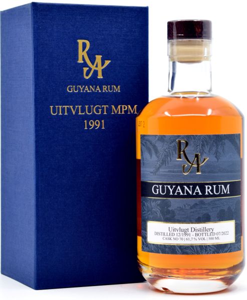 Guyana (Uitvlugt Distillery) 30 Jahre 1991/2022 Rum Artesanal Single Cask #70 61,7% vol.