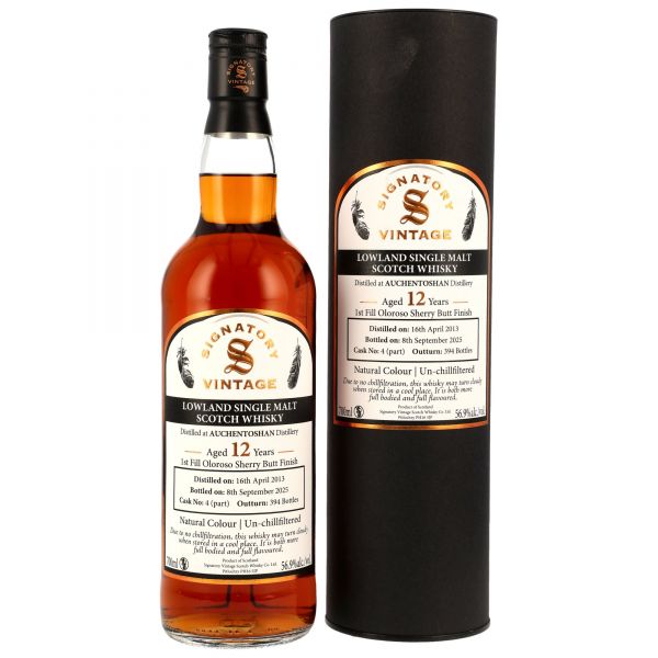 Auchentoshan 12 Jahre 2013/2025 1st Fill Oloroso Signatory Vintage for germany #4 56,9% vol.