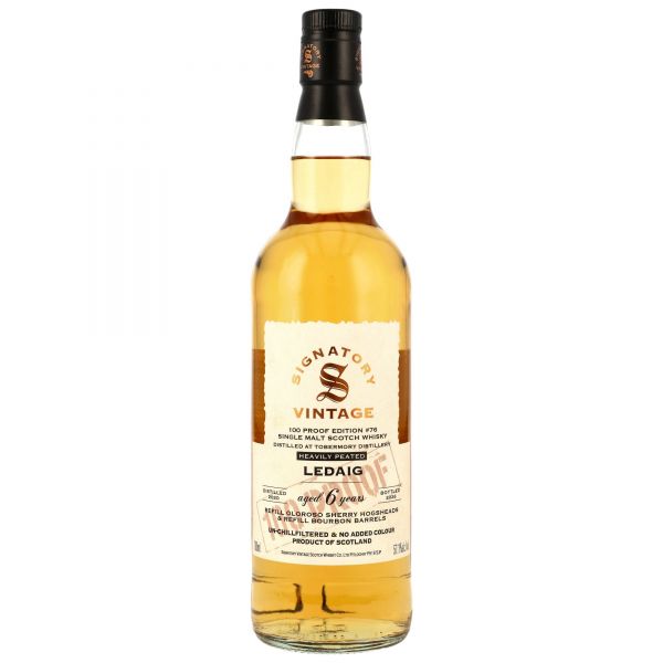 Ledaig 2020/2026 Oloroso &amp; Bourbon Casks Signatory Vintage 100 Proof #76 57,1% vol.