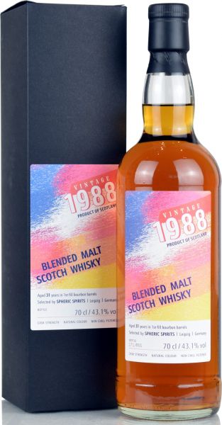 Blended Malt 31 Jahre 1988/2020 Spheric Spirits 43,1 % vol.