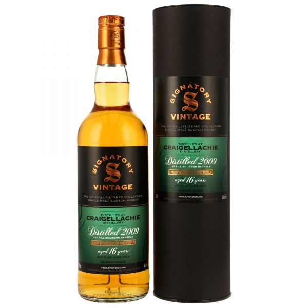Craigellachie 2009/2026 1st Fill Bourbon Signatory Vintage Un-Chillfiltered 46% vol.